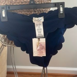 NWT Jessica Simpson navy blue scalloped bikini bottoms